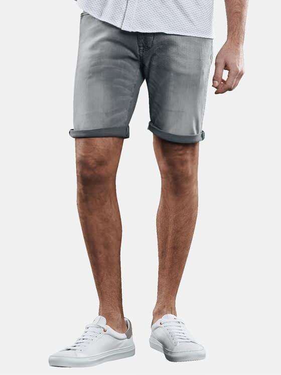 emilio adani Herren Authentisch gewaschene Bermuda Grau 29859
