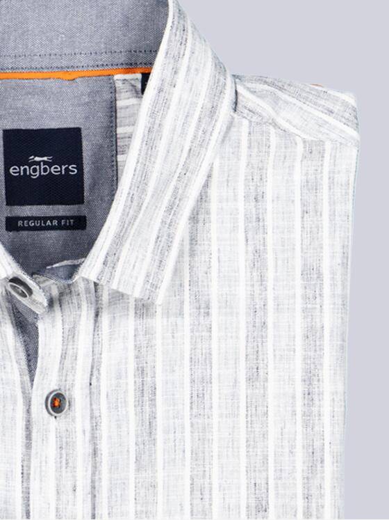 engbers Herren Kurzarm-Hemd mit Leinenanteil Anthrazit 39200