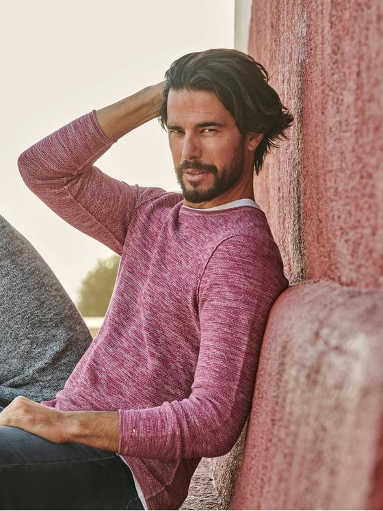 emilio adani Herren Pullover Rundhals Violett 32836