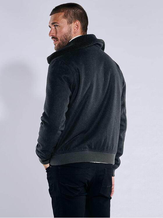 emilio adani Herren Blouson-Jacke slim fit Schwarz 37574