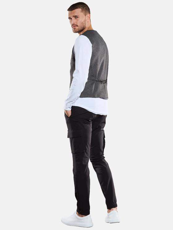emilio adani Herren Sakko-Weste mit Zipper Grau 33313