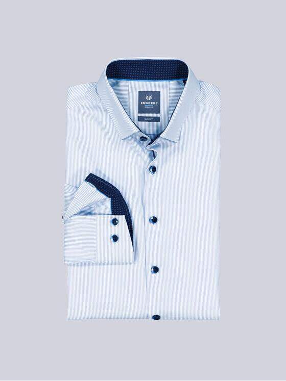 ENGBERS GERMANY Herren Langarm-Hemd slim fit Blau 36607