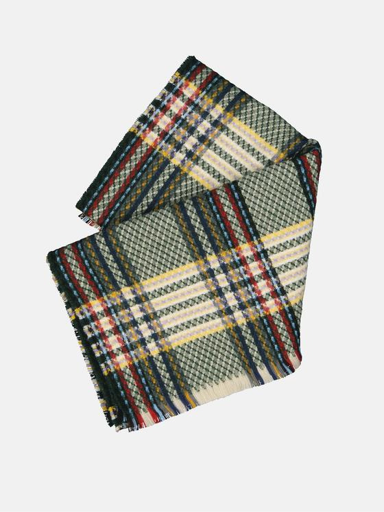 engbers Herren Strickschal kariert Tannengruen 33904