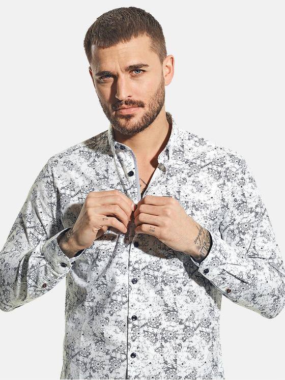 emilio adani Herren Modisches Hemd mit Print Blau 31325