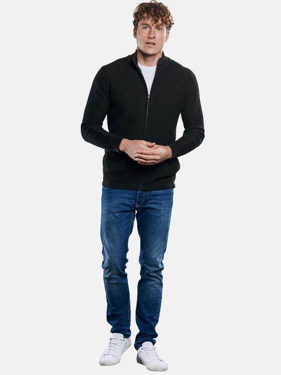 engbers Herren Strukturierter Cardigan Schwarz 30477