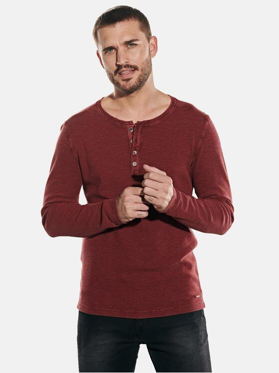 emilio adani Herren Shirt im Henley-Design Rot 31982