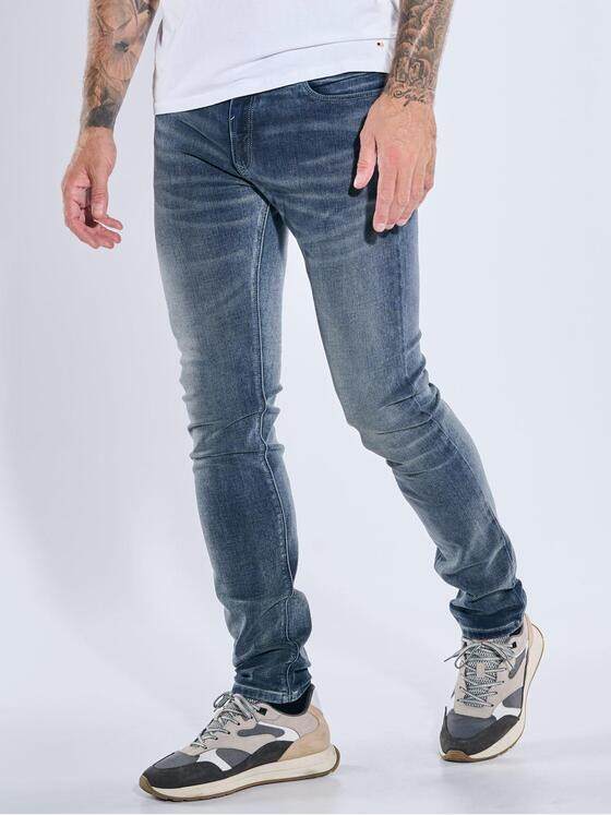 emilio adani Herren Super-Stretch-Jeans slim fit Indigoblau 39447