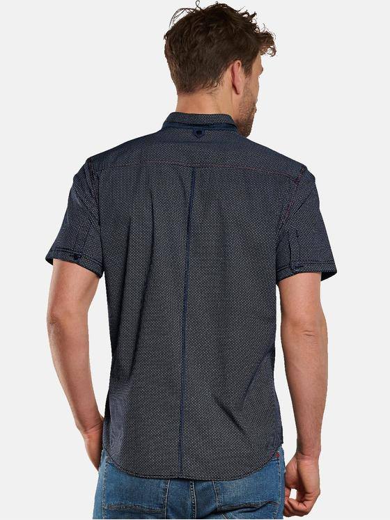 engbers Herren Kurzarm-Hemd mit Minimalprint Marineblau 33095