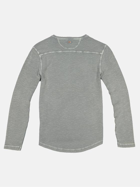 emilio adani Herren Henley-Shirt strukturiert Grau 32451