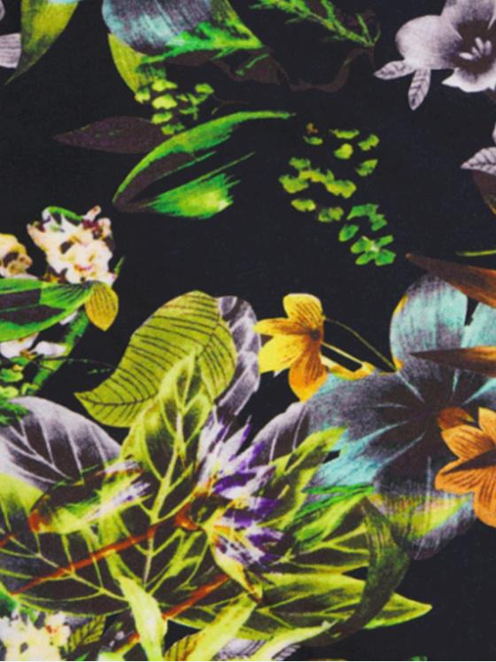emilio adani Herren Kurzarm-Hemd mit floralem Print Gelb 33098