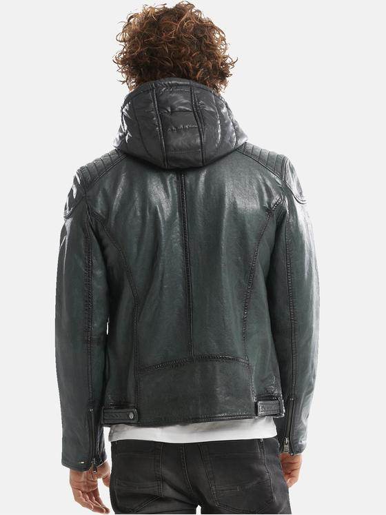 emilio adani Herren Lederjacke Grün 30896