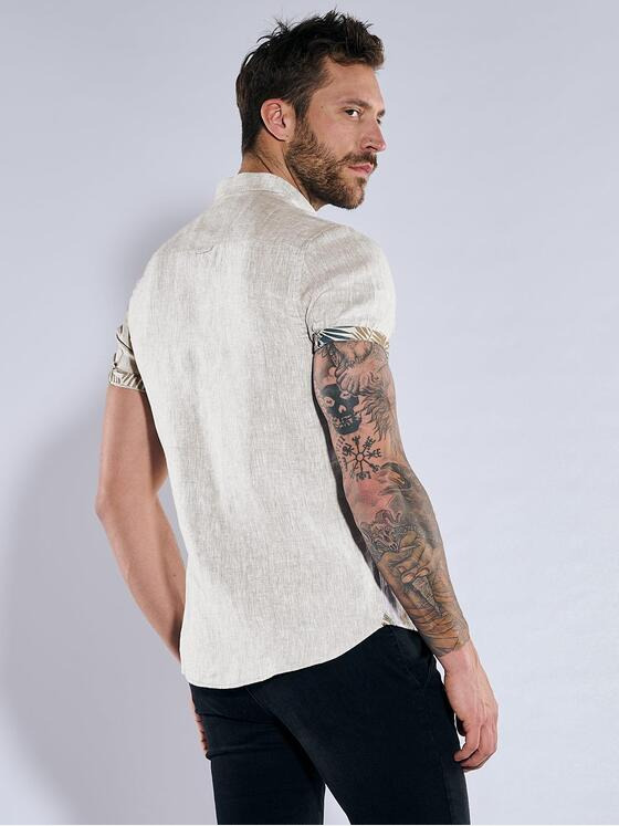 emilio adani Herren Kurzarm-Hemd uni Beige 36856