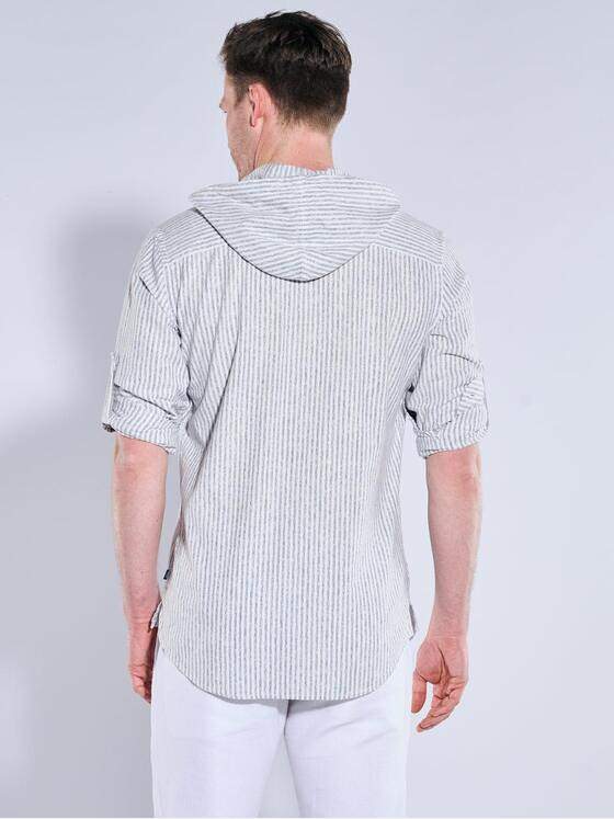 engbers Herren Langarm-Shirt mit Leinenanteil Mittelblau 38946