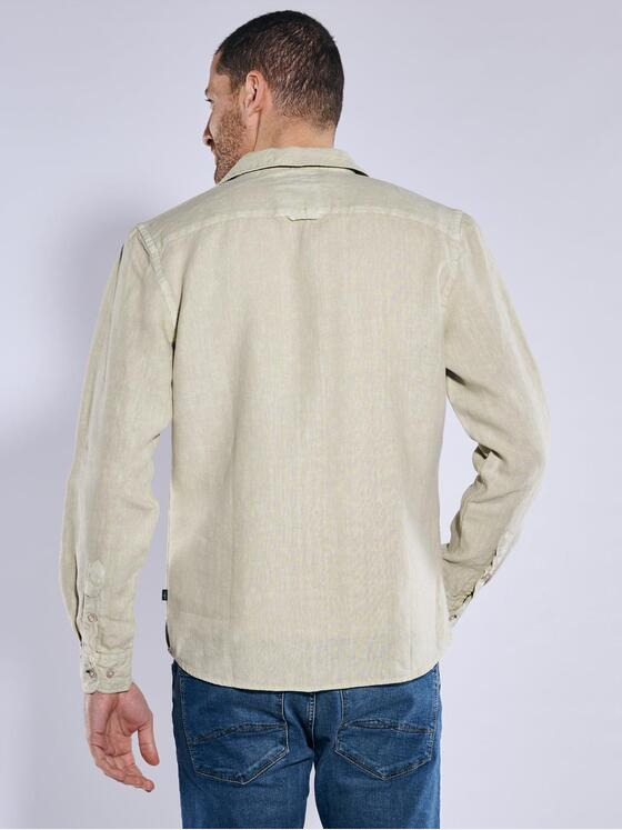 engbers Herren Langarm-Hemd aus Leinen Beige 37020