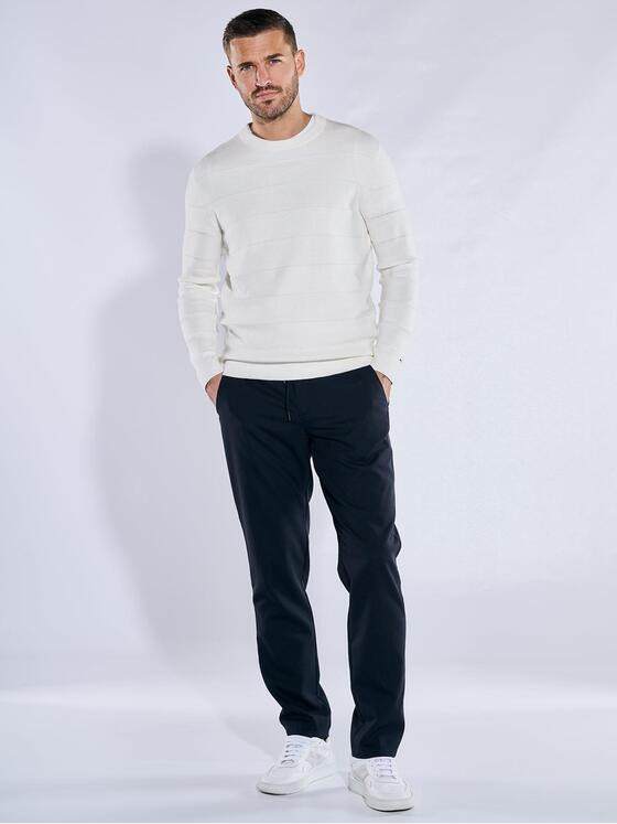 emilio adani Herren Pullover strukuriert Weiß 38217
