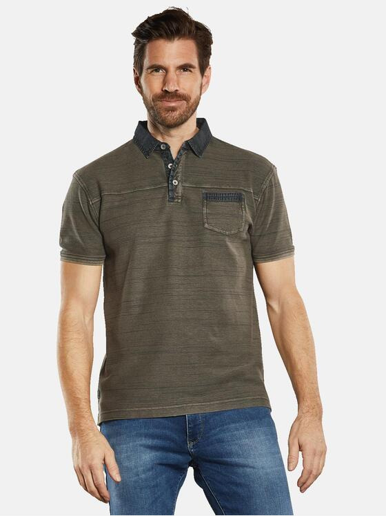 engbers Herren Polo-Shirt gestreift Grün 34335