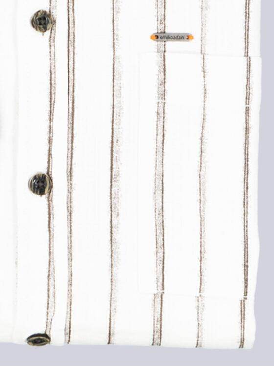 emilio adani Herren Langarm-Hemd gestreift Naturweiss 38483