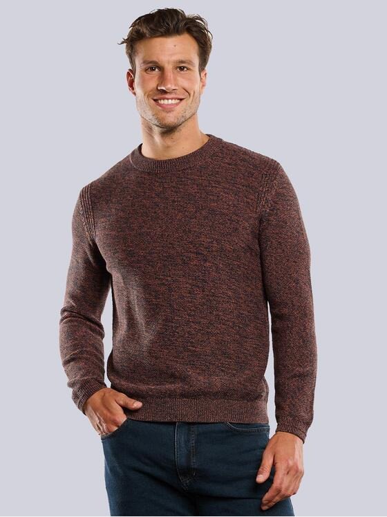 engbers Herren Pullover meliert Dunkelorange 33713