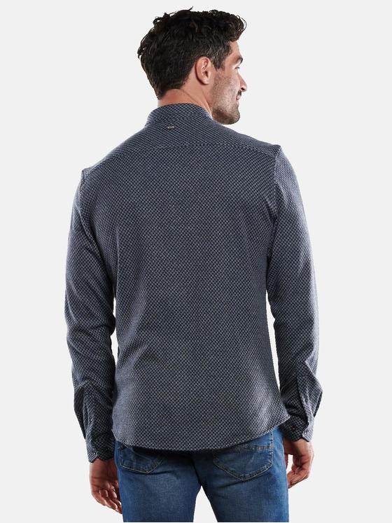 engbers Herren Langarm-Hemd gemustert Blau 32052