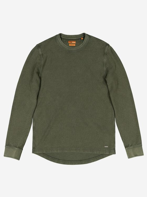 emilio adani Herren Langarm-Shirt strukturiert Grün 37290