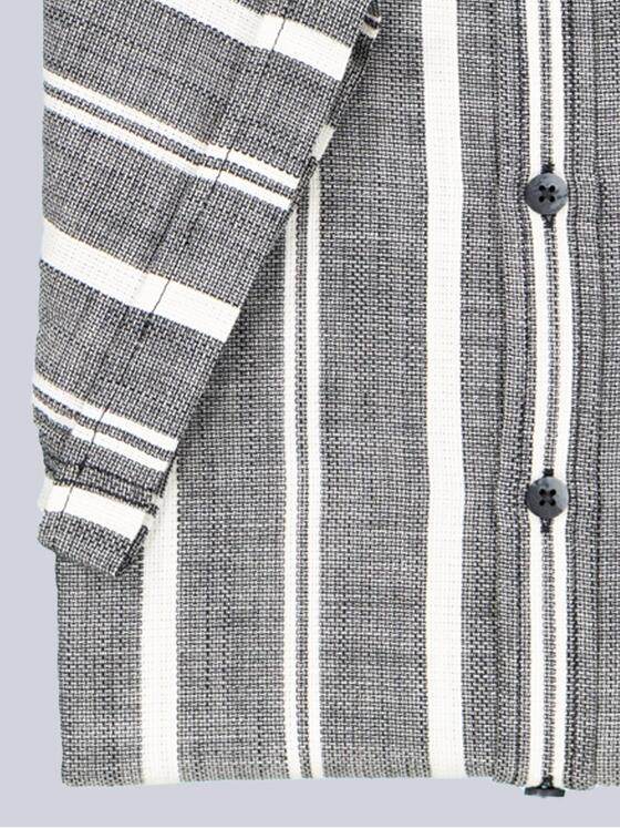 engbers Herren Kurzarm-Hemd gestreift Schwarz 38513