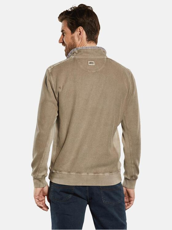 engbers Herren Sweatshirt mit Troyerkragen Beige 34334