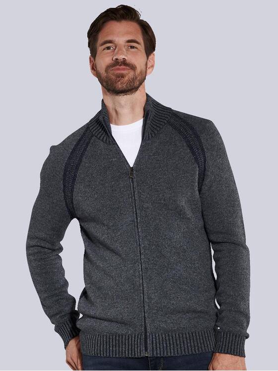 engbers Herren Cardigan strukturiert Grau 35719