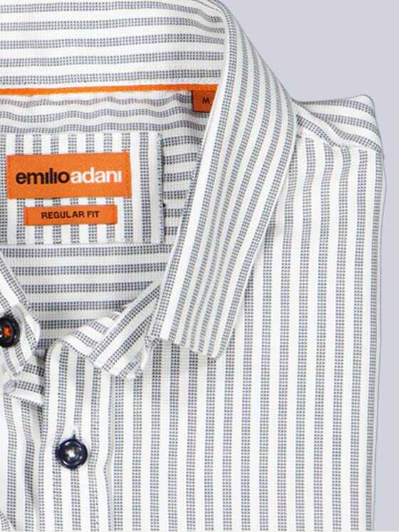 emilio adani Herren Langarm-Hemd gestreift Brilliantblau 39161