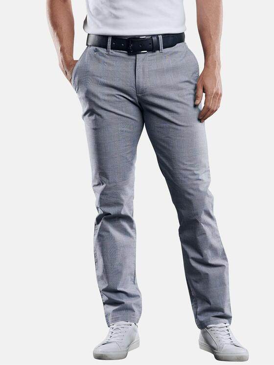 engbers Herren Chino Glencheck Muster Taubenblau 29176