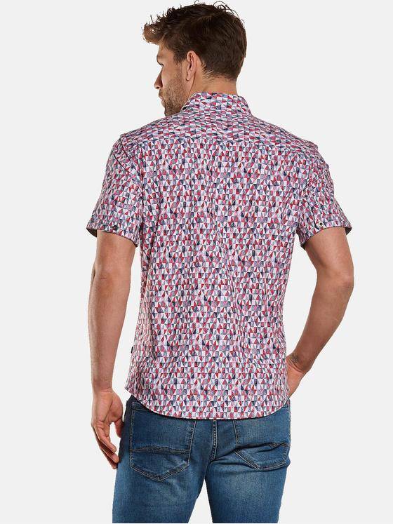 engbers Herren Kurzarm-Hemd gemustert Feuerrot 33065