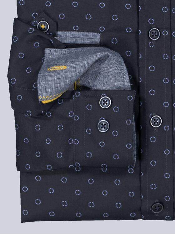 engbers Herren Langarm-Hemd gemustert Blau 36163