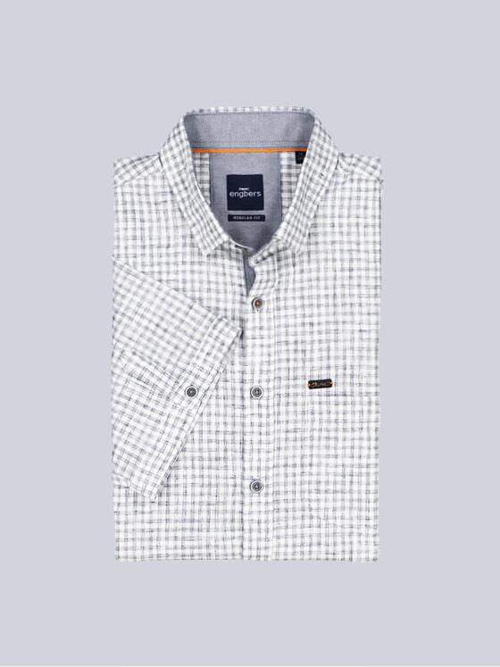 engbers Herren Kurzarm-Hemd mit Leinenanteil Anthrazit 39198