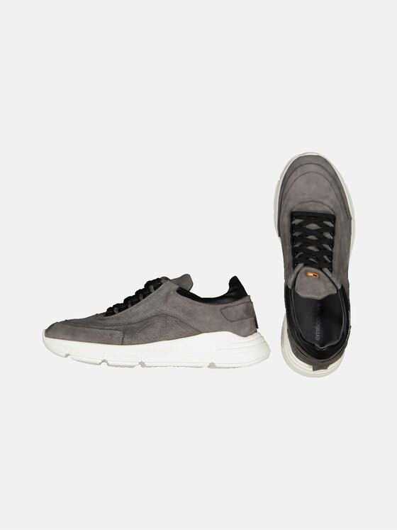 emilio adani Herren Sneaker aus Nubuk-Leder Grau 33595