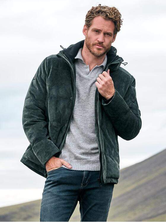 engbers Herren Cordjacke mit Funktionsdetails Dunkelgruen 39249