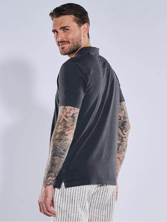 emilio adani Herren Polo-Shirt meliert Grau 38935
