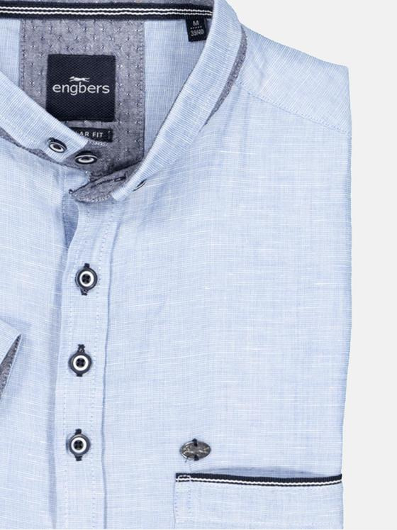 engbers Herren Kurzarm-Hemd uni Blau 34951