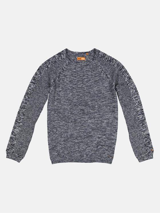 emilio adani Herren Pullover Rundhals meliert Blau 33401
