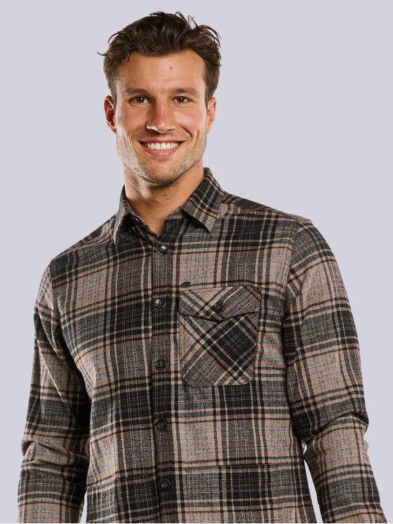 engbers Herren Langarm-Hemd kariert Braun 33640
