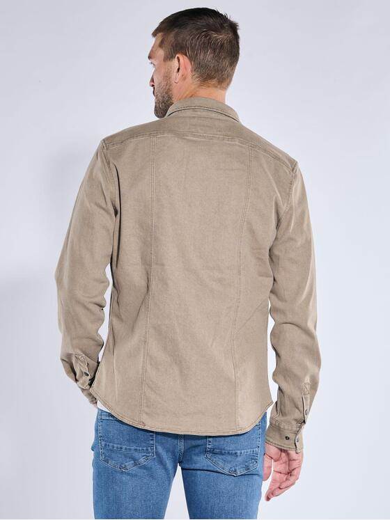 emilio adani Herren Overshirt uni Beige 39203