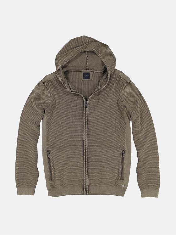 engbers Herren Cardigan mit Kapuze Braunbeige 34373