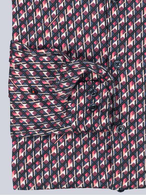 emilio adani Herren Langarm-Hemd slim fit Violett 36026