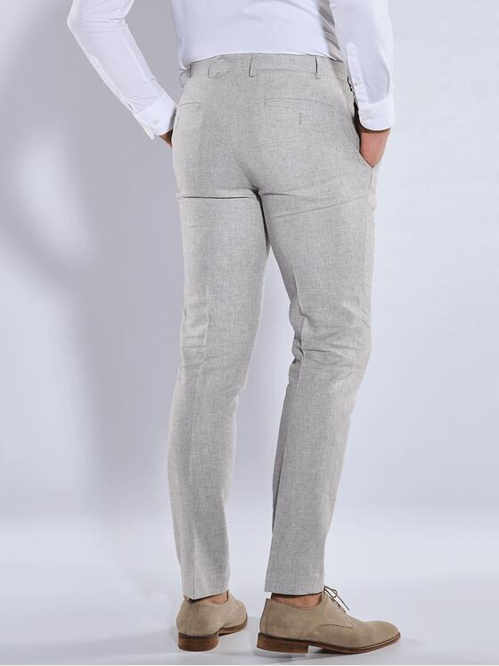 emilio adani Herren Anzug-Hose mit Leinenanteil Grau 36547