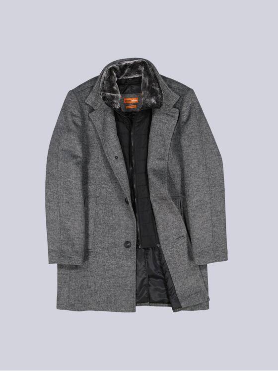 emilio adani Herren Mantel mit heraustrennbarem Inlet Dunkelgrau 39389