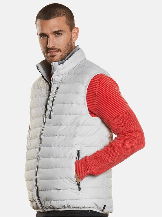 emilio adani Herren Steppweste slim fit Grau 34215