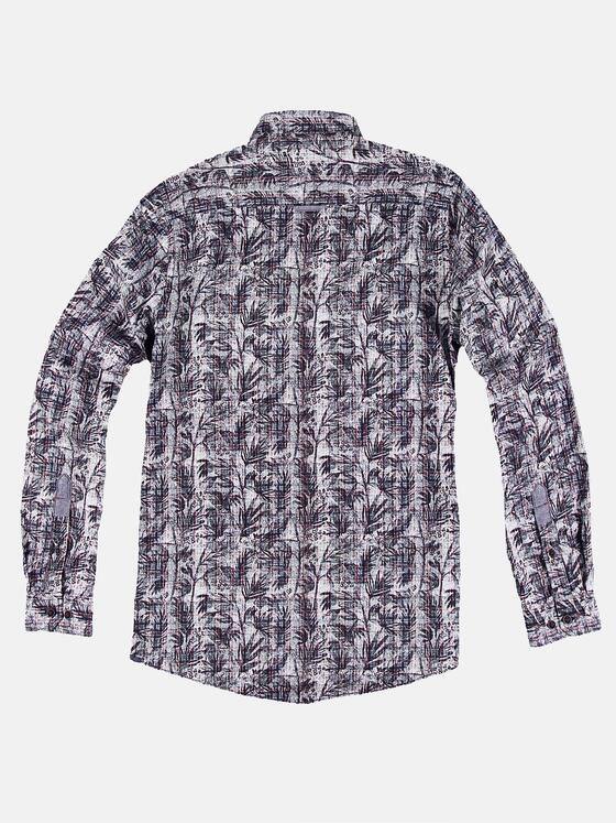 engbers Herren Floral gemustertes Langarmhemd Bordeaux 30381