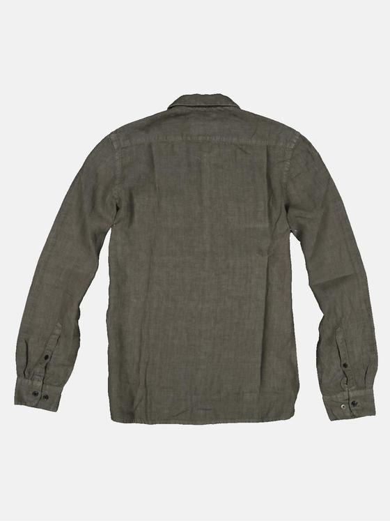 emilio adani Herren Langarm-Hemd im Overshirt Design Grün 32622
