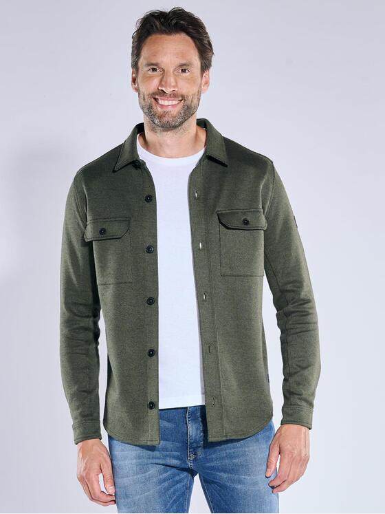 engbers Herren Sweatshirt im Overshirt-Design Oliv 39221