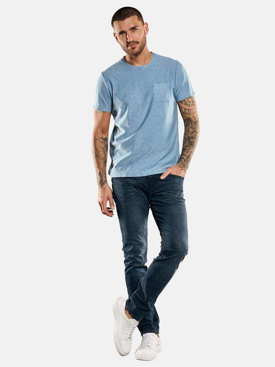 emilio adani Herren T-Shirt meliert Blau 33019