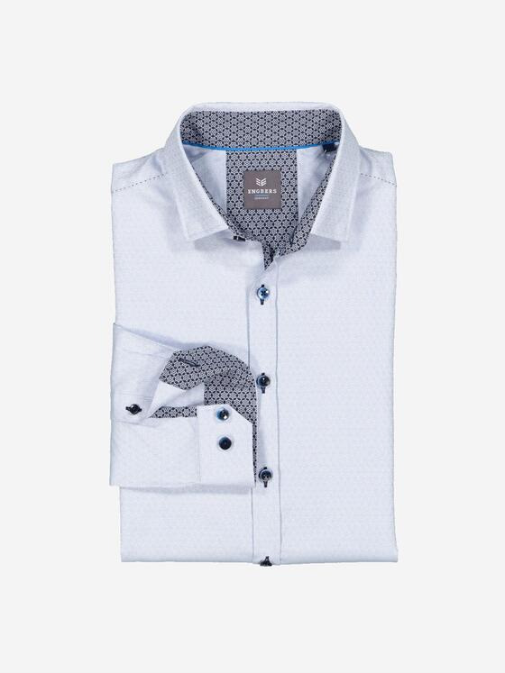 ENGBERS GERMANY Herren Langarm-Hemd dezent glänzend Hellblau 36714