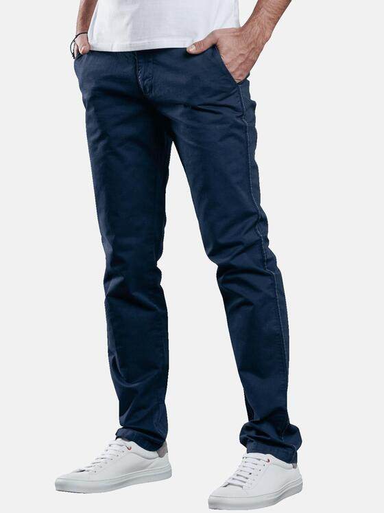 emilio adani Herren Sportive Chino mit dezentem Seitenstreifen Blau 29266